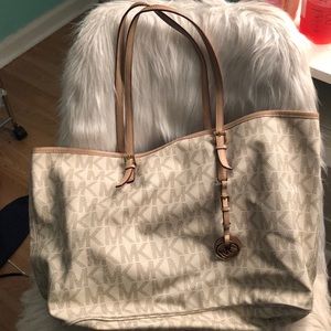 michael kors vanilla monogram tote